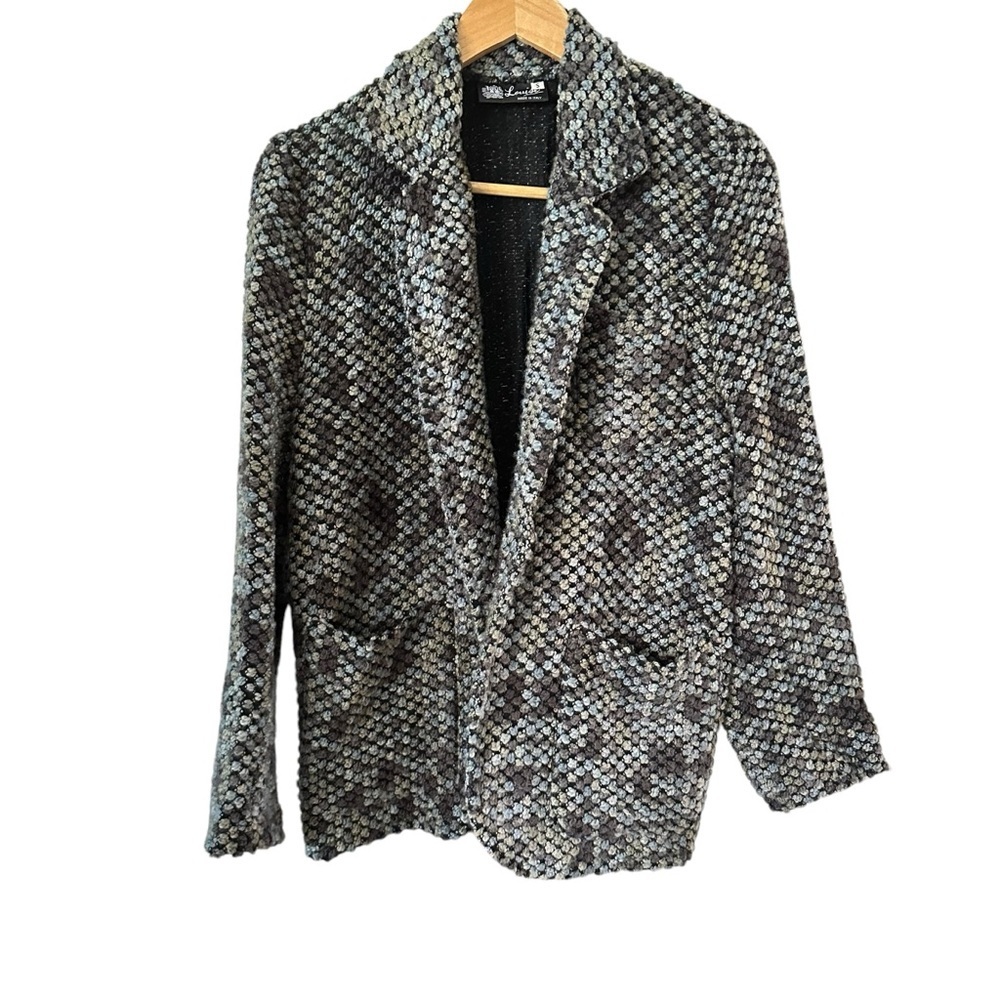 🔴5 for $40 SALE !
LOUISE, Made in Italy, Knit, 3 Pocket, Multi-Color Blazer sz S
